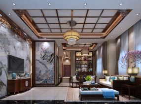 碧桂园龙海一号中式风格485平米别墅装修案例