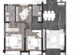 博雅盛世102平米现代简约风格三室两厅装修案例