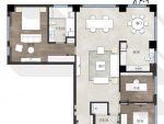 绿地海珀紫金140平三居室侘寂风装修案例