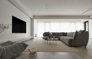 四室一厅客厅弧形沙发装修设计效果图