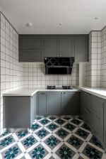 北欧风格样板间厨房地面砖装修设计图片