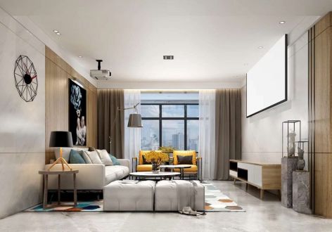 【西安鲁班装饰】万达天樾150平米三居室现代简约，全房点光源的意境美