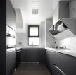 现代风格U型厨房灰色橱柜设计图