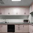 欧式风格厨房橱柜面板粉色装饰效果图