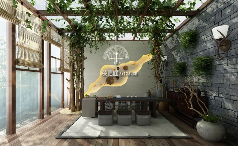 【西安鲁班装饰】秦汉佳苑500平米新中式，蕴涵雅韵质感的别墅设计