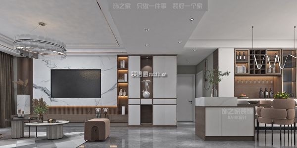 饰之家装饰建业五期现代风格现代风格126㎡设计方案