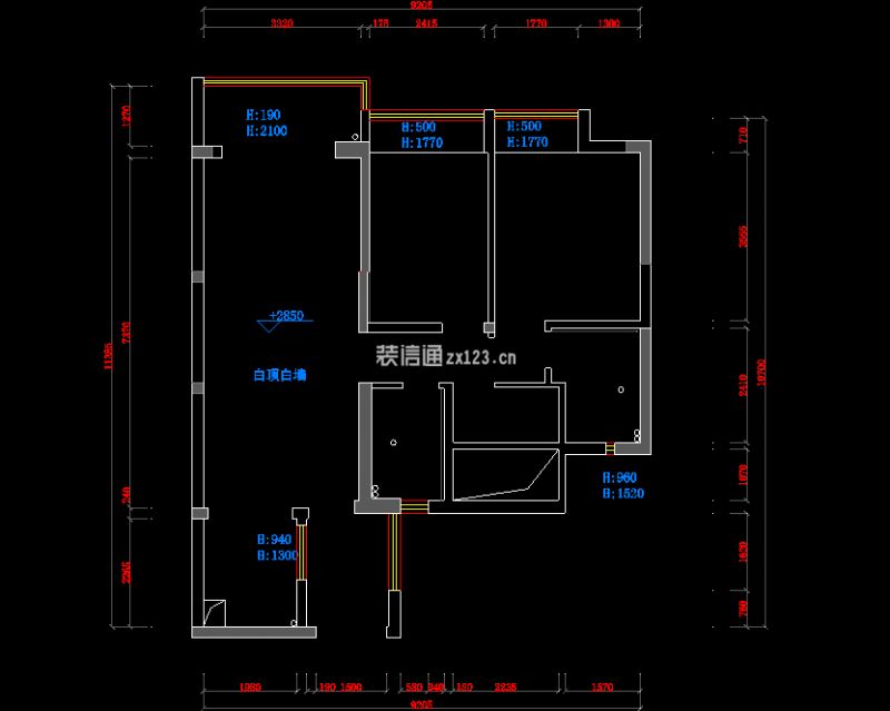 天珑广场98平米两室两厅现代简约风装修案例