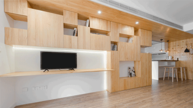 74平米原木风小户型二居室，喜欢这种简洁的设计