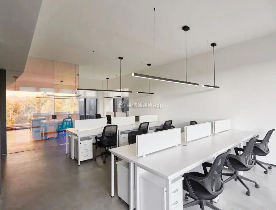现代简约风格办公室桌椅设计效果图