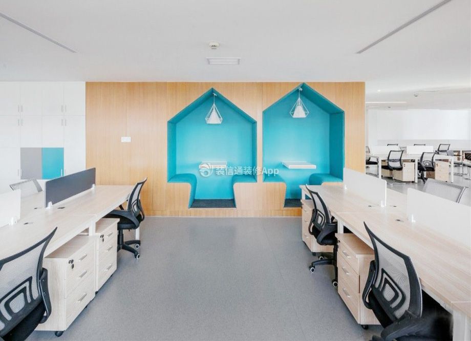 1200平方办公室工作区装修设计图片