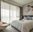 现代风格卧室软装窗帘图片