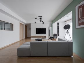 简约风格客厅木地板装饰设计图2023