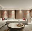 现代中式客厅沙发背景墙装饰图片