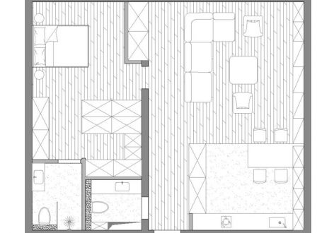 恒大雅苑55平现代风格单身公寓装修案例