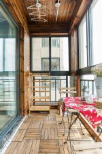 阳台生态木地板装潢设计效果图