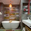 家庭卫生间浴缸装饰设计效果图