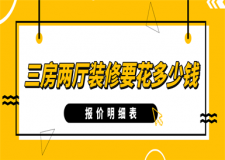 三房兩廳裝修要花多少錢(報價明細(xì)表)