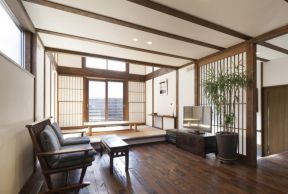 日式风格客厅装饰 日式风格客厅背景墙装修 日式风格客厅背景墙图片