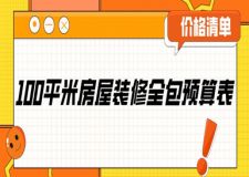 100平米房屋裝修全包預(yù)算表(2025全新版本)