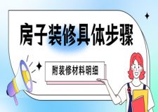 房子裝修具體步驟(附裝修材料明細)