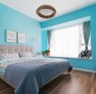 卧室蓝色背景墙装饰设计效果图