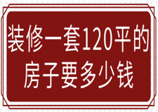 裝修一套120平的房子要多少錢