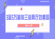 3至5萬簡裝三室兩廳效果圖(材料+人工費)