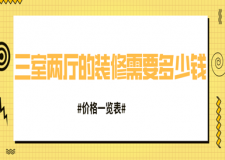 三室兩廳的裝修需要多少錢(價格一覽表)