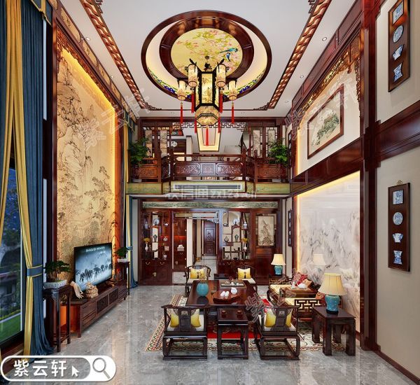 紫云轩中式设计装修 客厅