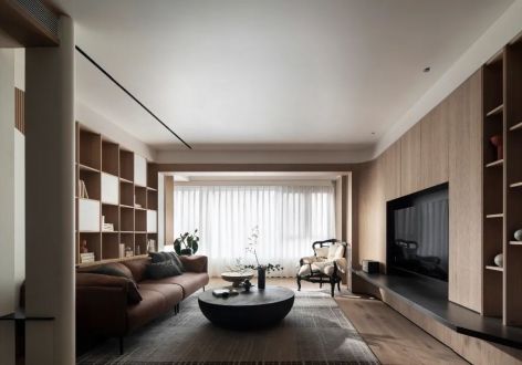 澳海望洲府102平现代风格三居室装修案例