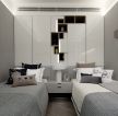 现代简约小卧室双床设计图片