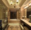 卫生间砖砌浴缸装潢设计效果图片