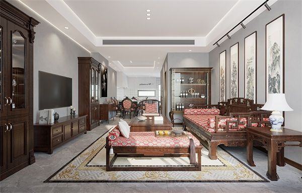 獨(dú)特裝飾125平中式風(fēng)格裝修案例