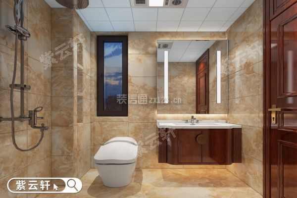 卫浴室中式装修设计