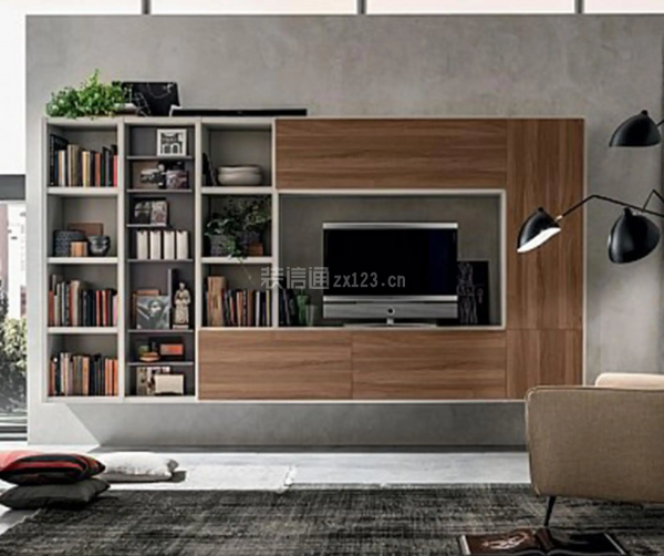 客廳墻壁裝書架