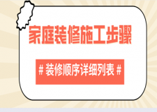 家庭裝修施工步驟，裝修順序詳細(xì)列表