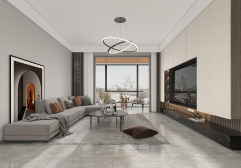 鲁班装饰|振业泊岸130平米现代简约，干净纯粹的舒适居家空间