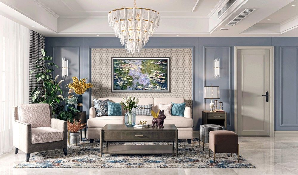 美式客厅装修风格 美式客厅装修效果 美式客厅沙发组合