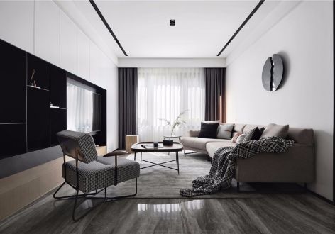 德瑞·锦绣华府现代风格115平米三居室装修案例