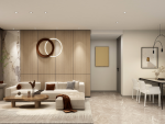 西安恒志云都150平三居室装修，暖色调的现代简约风格