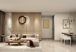 西安恒志云都150平三居室装修，暖色调的现代简约风格