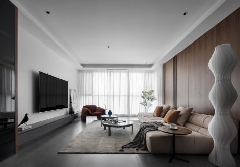中环国际城北区128平现代风格三居室装修案例