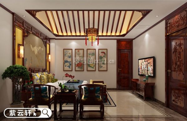 中式设计别墅卧室