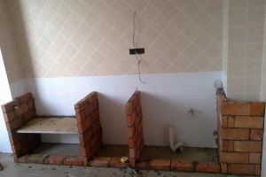砖砌厨房装修过程