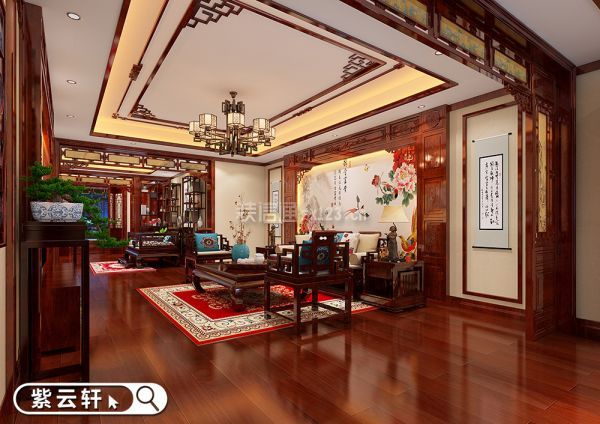 传统中式别墅客厅装修