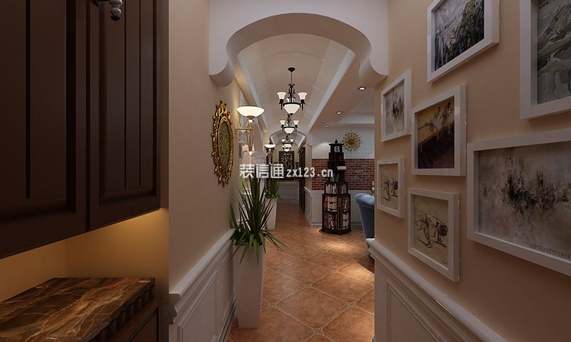 远洋荣域142平三居室美式风格装修案例