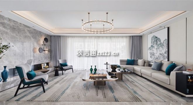 中海·云著135㎡三居室轻奢风格装修案例