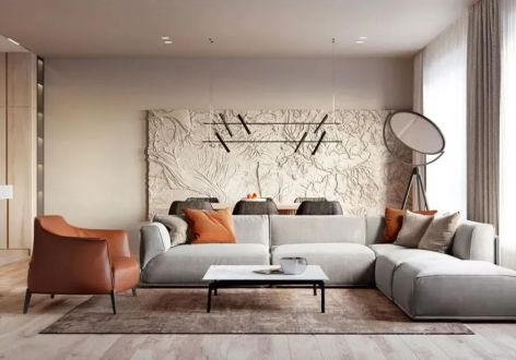 海璟国际132平现代风格三居室装修案例