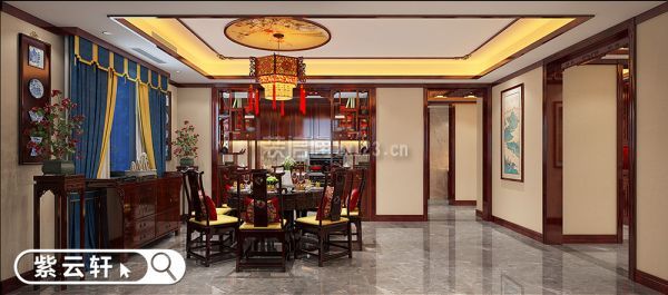 紫云轩别墅装饰装修-餐厅中式装修风格