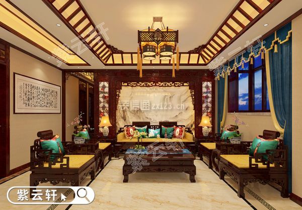 紫云轩别墅客厅中式装修风格